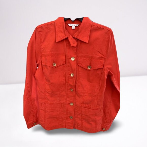 Cabi Orange Jacket Coat with Ruffle Back - Picture 1 of 3